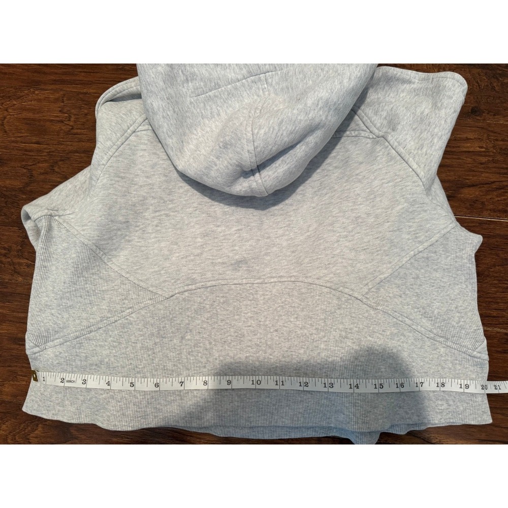 Lululemon‎ Scuba Hoodie Half Zip Cropped Gray Size M/L Oversized Funnel Neck - Picture 10 of 10